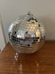 Visual Effects Disco Ball with Hanging Hook Silver Mirror 8″ Round Celebration