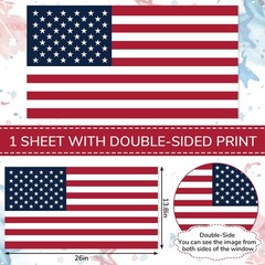 American Flag Window Cling Decal 4th of July 250th Anniversary Double Sided Stat