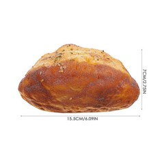 Artificial Bread Model Faux Coconut Decor 6.10×3.54×2.75 Inch PU Material