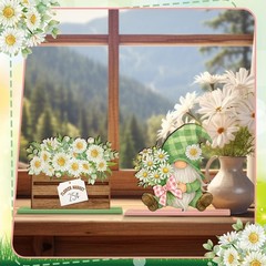 6 Pcs Spring Daisy Table Decorations Spring Table Centerpiece Tiered Tray Dec…
