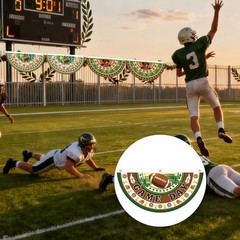 6pcs Football Buntings, Polyester Rugby Fan-Shaped Bunting Flags Banner Game …