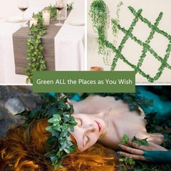 12 Pack Fake Vines for Room Decor Artificial Ivy Garland with 84 ft, Green