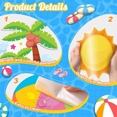 71 Pcs Hello Summer Bulletin Board Set Hawaiian Beach Slippers Sun DIY Borders B