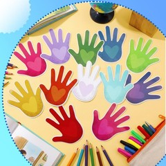 360 PCS 3.9 Inch Assorted Color Hands With Heart Paper Cutouts Craft Decor
