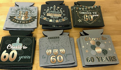 24 Pcs 60th Birthday Party Celebration Koozies For Cans Party Favors Decoration
