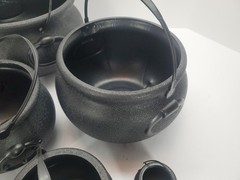 Halloween 6-in-1 Large Black Plastic Witches Cauldron for Party Decor