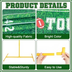 2 Pcs Football Party Decorations 70.8 x 31.5in Large Plastic Goal Field Post …