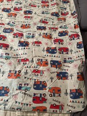 2- Retro Camping RV Tablecloths, Flannel Back