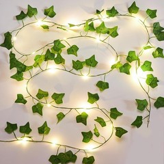 2 Pack 6.56 Ft Vines with Fairy Lights Battery Operated, 40 LEDs Artificial