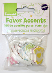 New 3X Wilton Multicolor Baby Romper Baby Shower Tie-On Party Favors 24ct