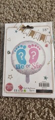 Gender Reveal Baby Shower Decorations Set, Foil Balloons, Banner, Pacifiers Game