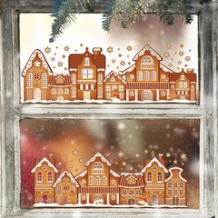 AmazingSpark 72″ Large Christmas Gingerbread House 11.8 x 72 Inch, Pink