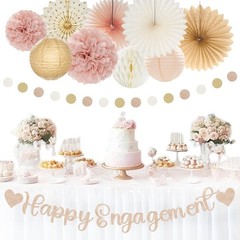 Champagne Gold Boho Engagement Decor Kit – 21PCS Beautiful Party Essentials