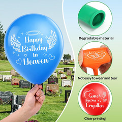 31 Pcs Happy Birthday in Heaven Yard Sign Balloons Decorations, Heavenly Birthda