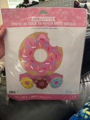 Donut Time Honeycomb Centerpiece 12″ x 9″ Paper Donut Birthday Party Decorations