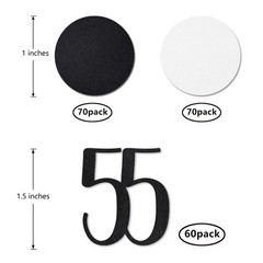 200 PCS Black Glitter 55th Birthday Number Confetti Table Decoration