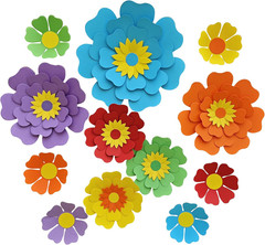 Rainbow Fiesta Decorations Multi-Color Paper Flower for Birthday Wedding Rainbow