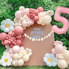 Daisy 5Th 5 Years Old Birthday Party Supplies for Kids 7 Pcs 40 Inch Giant Foil