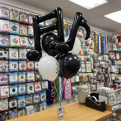 Music Notes Balloon Party Decoration Set Black and White Birthday Celebration
