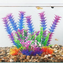 AQUANEAT Artificial Fish Tank Plants, Aquarium Decorations, Purple