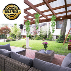 Mudder 3 Packs LED Artificial Hanging 3.6 ft x 9.84 ft, Greenery Style