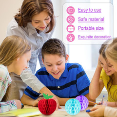 13 Pcs Crayon Apple-Shaped Hanging Honeycomb Balls Honeycomb Pencil Paper Ball D