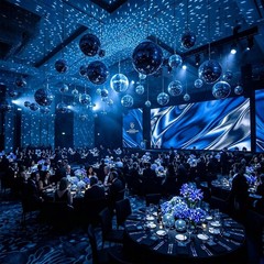 20″ Disco Ball Large Mirror Ball Glass Tiles for Wedding DJ Stage Event Blue