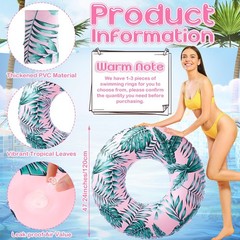 1 Pc Large Pool Floats for Adults 47.24 Inches Inflatable Pool Tube Tropical …