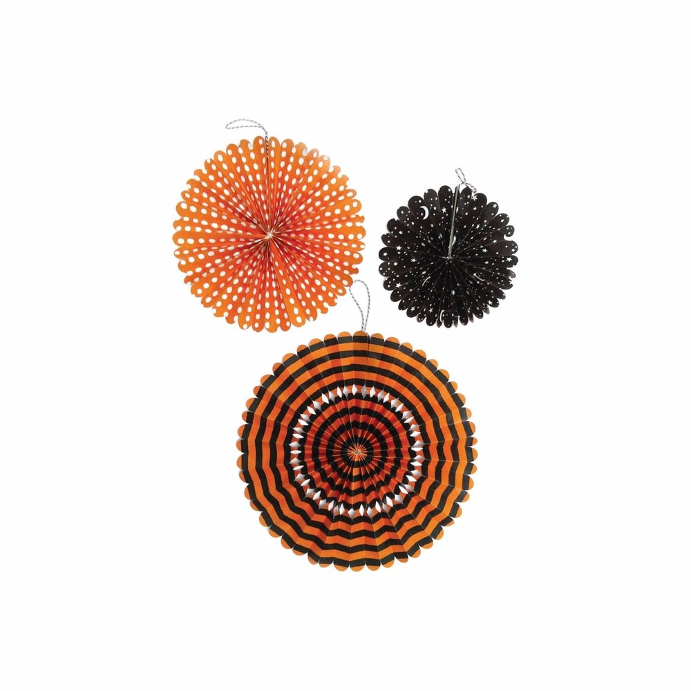 New 3 Counts Spritz Halloween Black/Orange Hanging Fans or Monster Hanging Fans