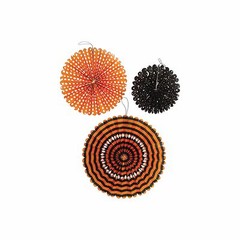 New 3 Counts Spritz Halloween Black/Orange Hanging Fans or Monster Hanging Fans