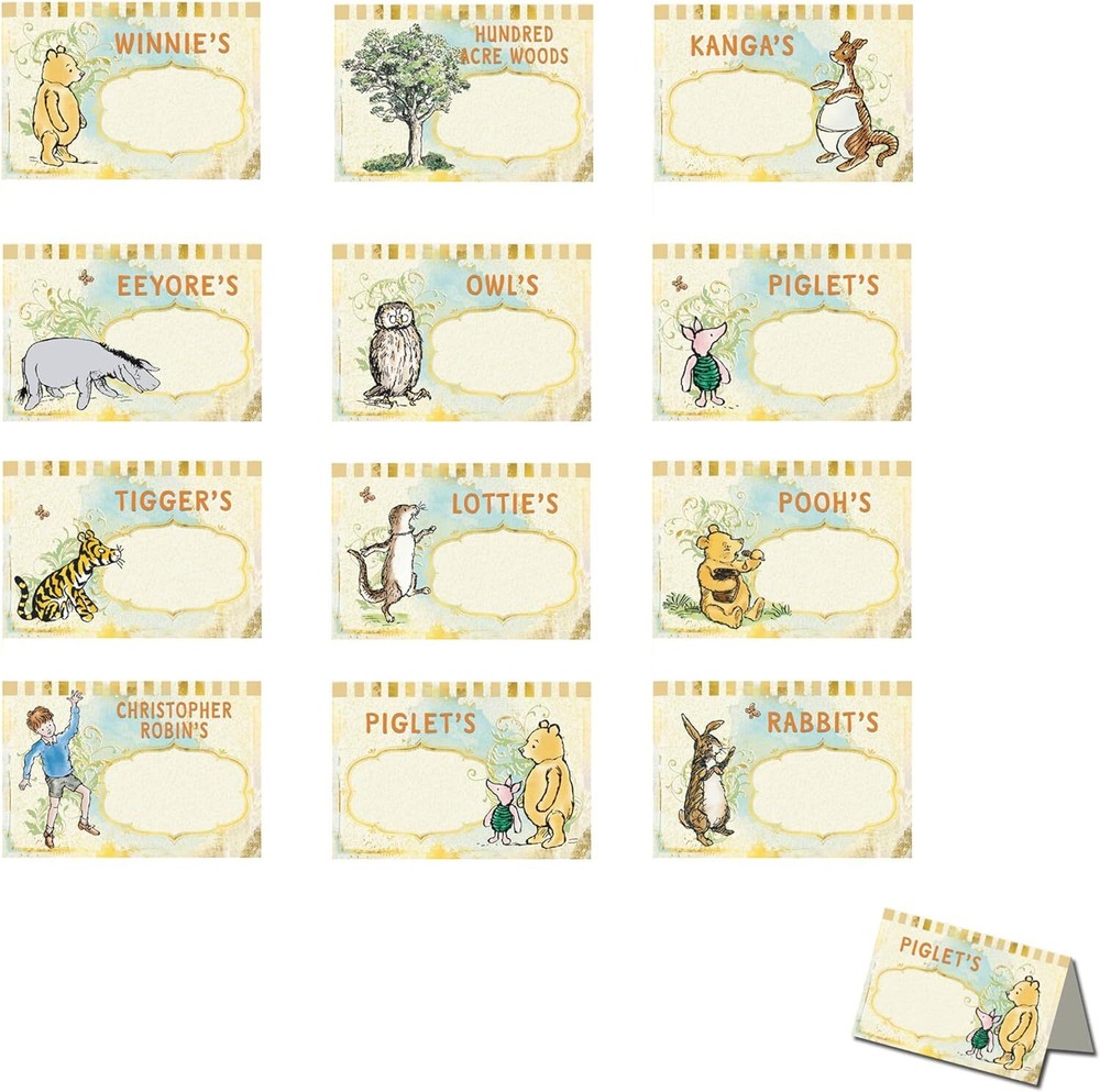 Classic Winnie Food Labels Food Signs 12 Pcs The Pooh Food Decor For Baby Shower