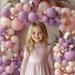 Pink and Purple Balloon Arch Kit, Butterfly Dusty Purple Pink Lavender Sand W…