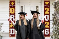 Maroon and Gold Graduation Decorations Class 72×11.8 inches,