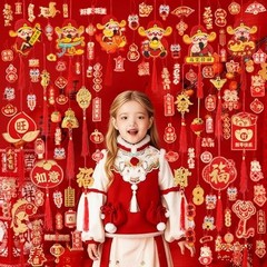 176 Pcs Lunar New Year Decorations 2026 – Red Lanterns, Gold Ornaments, Spring F