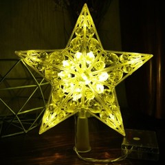 Nordic Christmas Tree Star with LED Light Battery Crystal Bead Treetop
