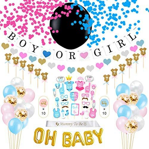 Gender Reveal Party Pack – XL Balloons – 96 Pieces