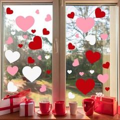 Assorted Red Pink White Heart Paper Cutouts Card Stock Valentines 360 PCS
