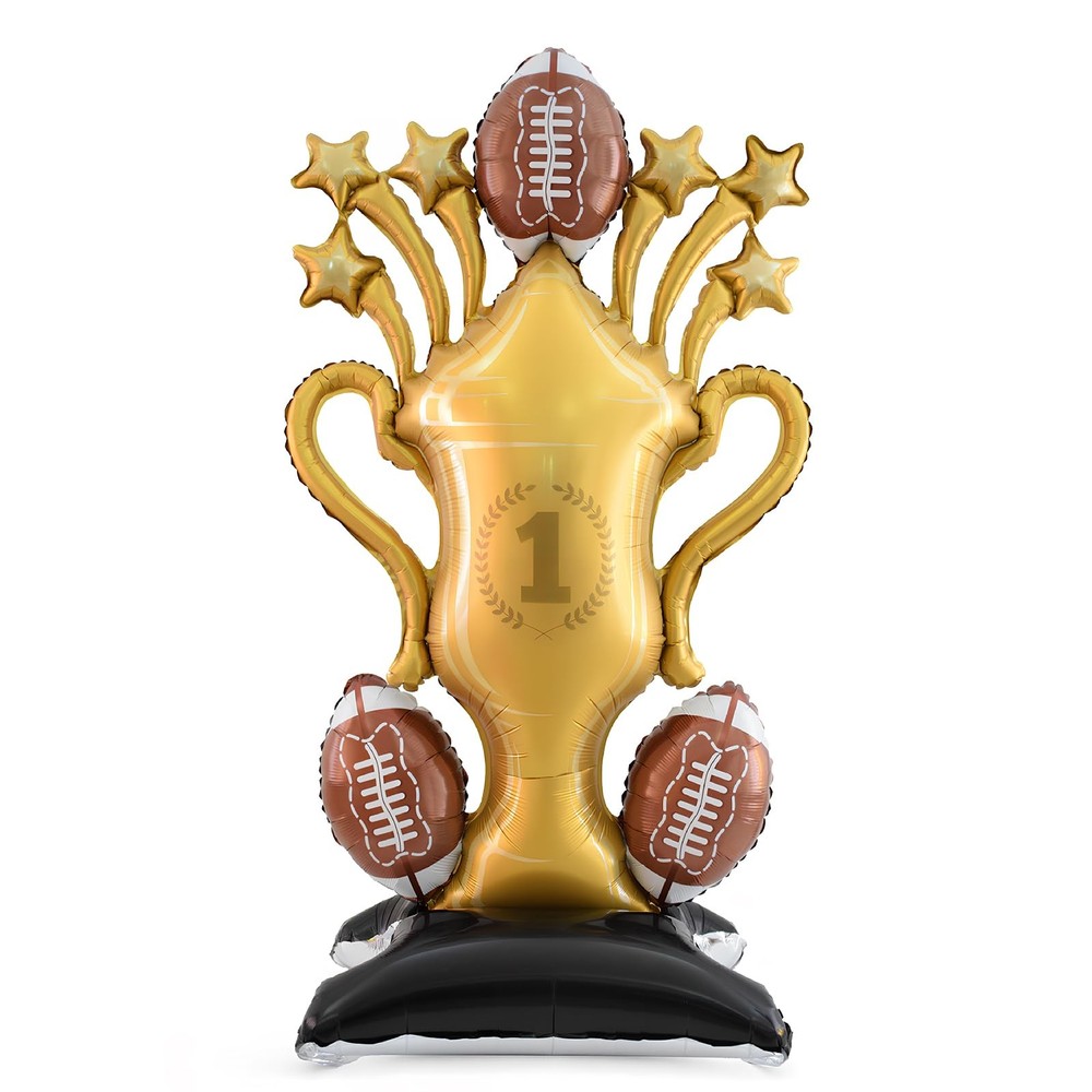 Football Party Decorations, 59 Inch Standing Football Champion Trophy Balloon…