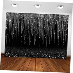 Black and Silver Backdrop Silver Black Prom Backdrop Black and Silver 7x5ft