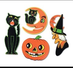 Beistle Retro Halloween Cutouts (4/pkg) – Decoration for Halloween Reproductions