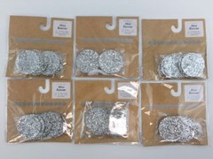 Mini 24″ Party Banner Decoration Craft Scrapbooking Silver Glitter Circles 6 Pks