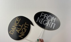 NIP New 13-piece Prom Photo Booth Props Cut-outs High School Formal Dance