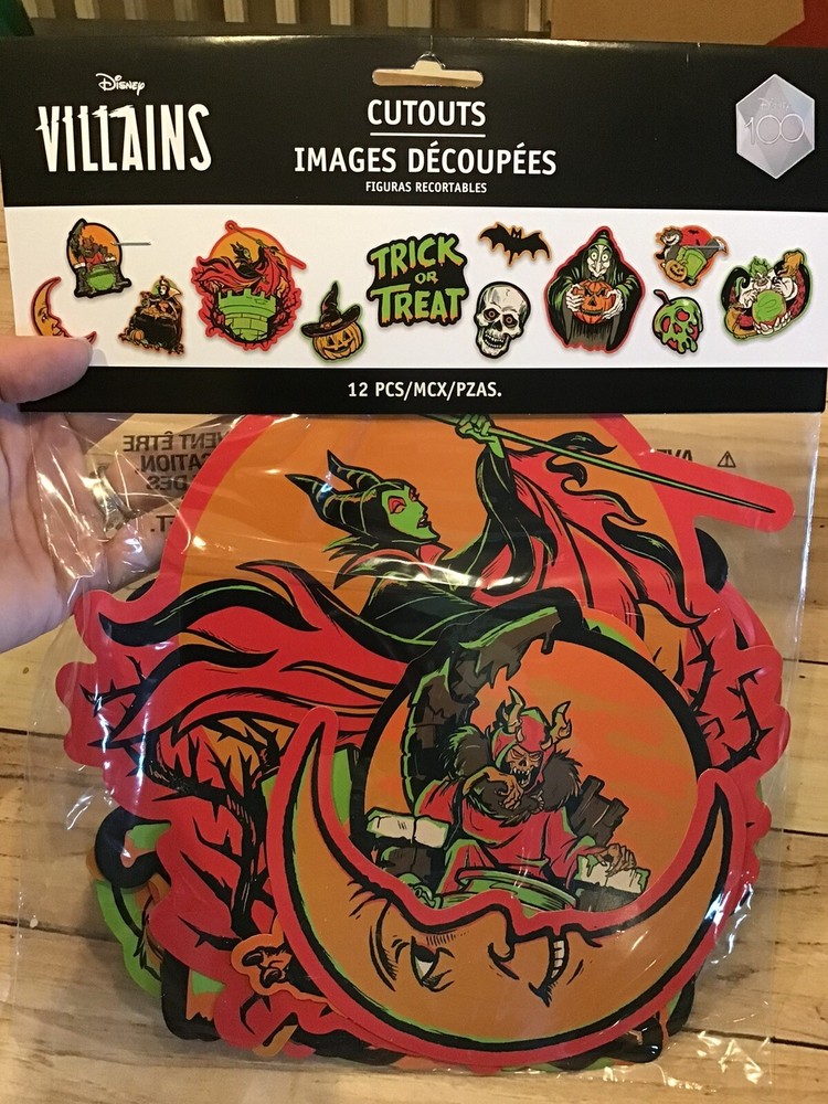 Disney Villains Party Decorations 12 Pcs Cutouts -new