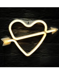 led letters numbers marquee lights (yellow neon symbol heart)