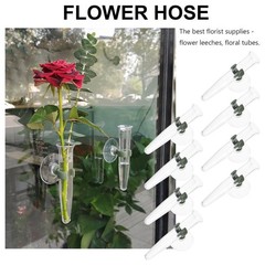 8Pcs Durable Plastic Flower Nutrition Tubes with Suction Cup for Garden Use