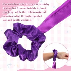 Rainbow Dance Ribbons, Wrist Streamers 20″ & 12 Pcs & Purple
