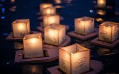 Water Floating Candle Lanterns Outdoor Lanterns for Praying Set of 20 (Gold)