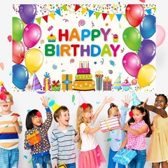 Happy Birthday Party Decorations Colorful 5.92 x 3.58 feet,