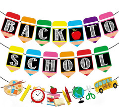 3Pcs Back to School Banner Decorations Welcome Back Banner Decor for Classroom O