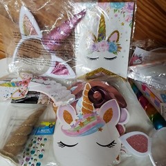 Unicon Party Decorations Over 60 Pcs! -All Cake Items New In Bag- Pink Rainbow
